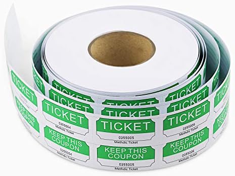 Methdic 50/50 Raffle Tickets Double Roll 1000 Tickets de espessura Offset Papel