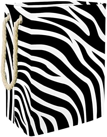 Zebras brancas pretas cestas de lavanderia grandes cestas de armazenamento de pano sujo cestas com alças compartilhadas