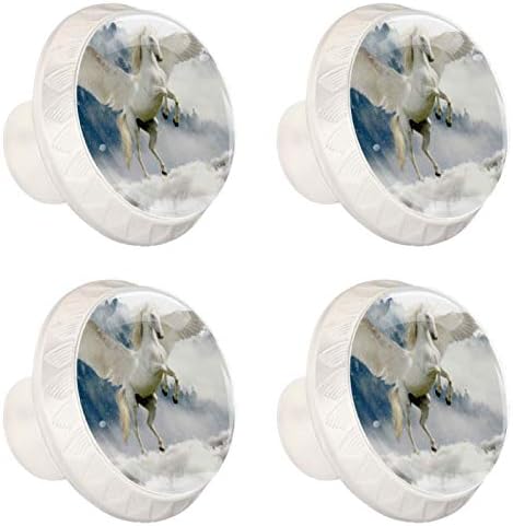 Lagerery maçanetas artesanais de unicórnio brancos botões de gabinete multicolor