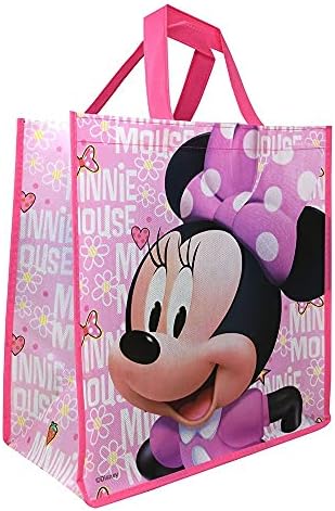Disney Minnie Mouse Tote Bags Value Pack - 2 sacolas de festas reutilizáveis ​​de mercearia grande com Minnie Mouse com adesivos de Minnie