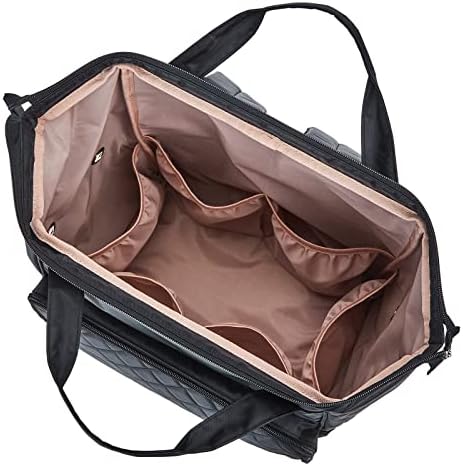 Backpack de mochila de tricô de casa, organizador de armazenamento de crochê, porta -fios grandes com bolso dianteiro personalizado para acessórios e suprimentos de crochê, preto