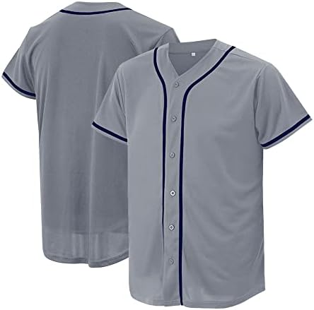 Jersey de beisebol para homens e mulheres, camisas de beisebol para camisa de botão personalizada, uniformes