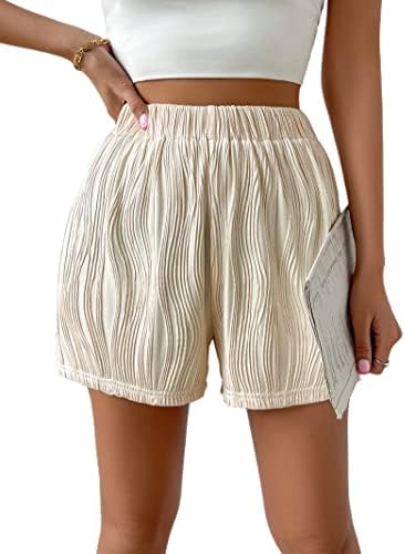 Shorts atléticos femininos de avanova elástica de cintura alta texturizada shorts de verão casual