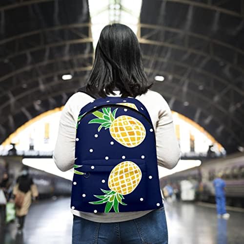 Mochila laptop VBFOFBV, mochila elegante de mochila de mochila casual bolsa de ombro para homens, Mulheres, Polca azul marinha Pineapple frutas tropicais