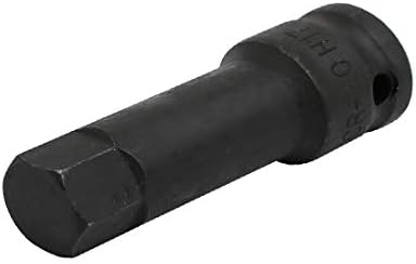Novo LON0167 78 mm de comprimento H17 Adaptador de soquete quadrado de 1/2 polegada de 1/2 polegada Black