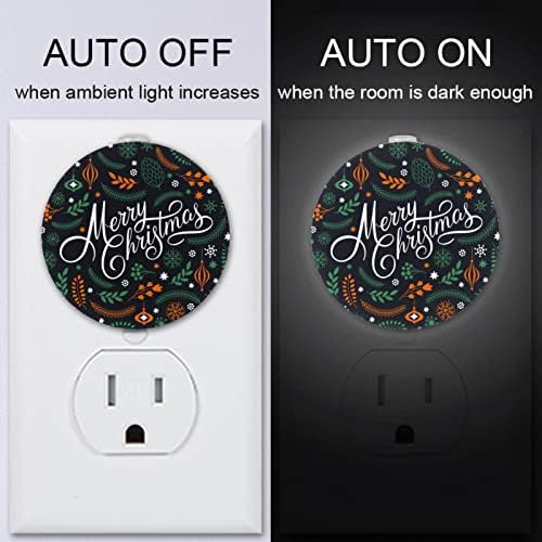 2 Pacote de plug-in Nightlight LED Night Light com sensor do anoitecer para o amanhecer para o quarto das crianças, viveiro, cozinha, padrão de Natal do corredor