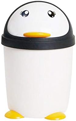 Cesta de papel grande e pequena criativa com capa para lixo doméstico lata de cozinha banheiro vaso sanitário lixo pinguim lata - tamanho pequeno: 11,5 cm de diâmetro 18,5 cm de altura