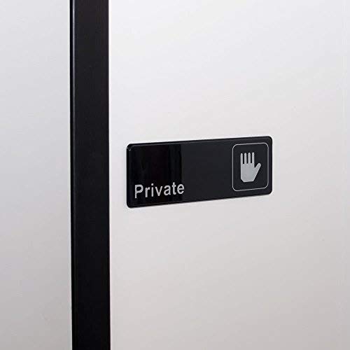 Sinal privado para a porta - preto e branco, placa privada de 9 x 3 polegadas para a porta do escritório, placa de porta privada por Tezzorio