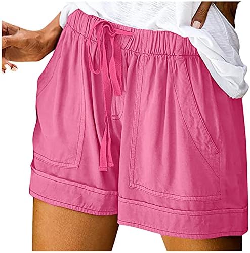 FQZWONG Feminina da cintura elástica da moda short casual Casual Caso de Caso Lares Legis Legis Athletic shorts de carga com bolsos