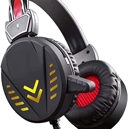Headset de jogos de Marycan, fone de ouvido ergonômico de som surround, fones de ouvido para jogos com microfone e luz LED, para jogos de futebol, jogos de tiro.