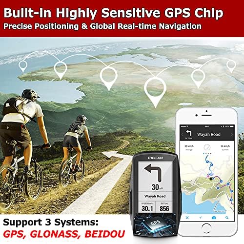 MEILAN M1 GPS Bike Navigation Speedometer sem fio e odômetro Bluetooth Ble4.0 Ant+ Impermeável Sensor de Adence USB impermeável/Monitor Ciclismo