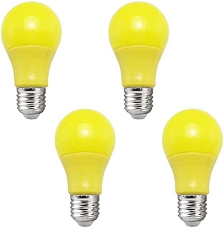 Lâmpadas amarelas de LED A19, 7W LUZES DE CORAÇÃO AMARACA DE AMARELA LED E26/E27, LUZES DE ILLUMINAÇÃO DO CONDORATIVA PARA DECORAÇÃO DE PARTES, ALPENHA, LIGUELAÇÃO DA