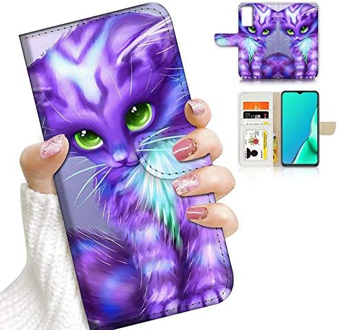Para Samsung S21+, para Samsung Galaxy S21 Plus 4G 5G, capa de capa de carteira de flip de flip, A23238 Purple Kitten Cat 23238