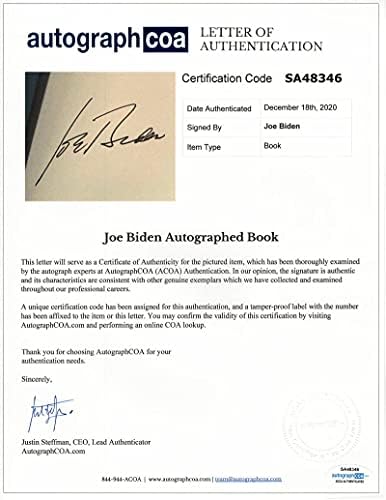 46º Presidente Joe Biden assinou o autógrafo Promove -Me Dad Livro - Vice -Presidente de Bacack Obama, ex