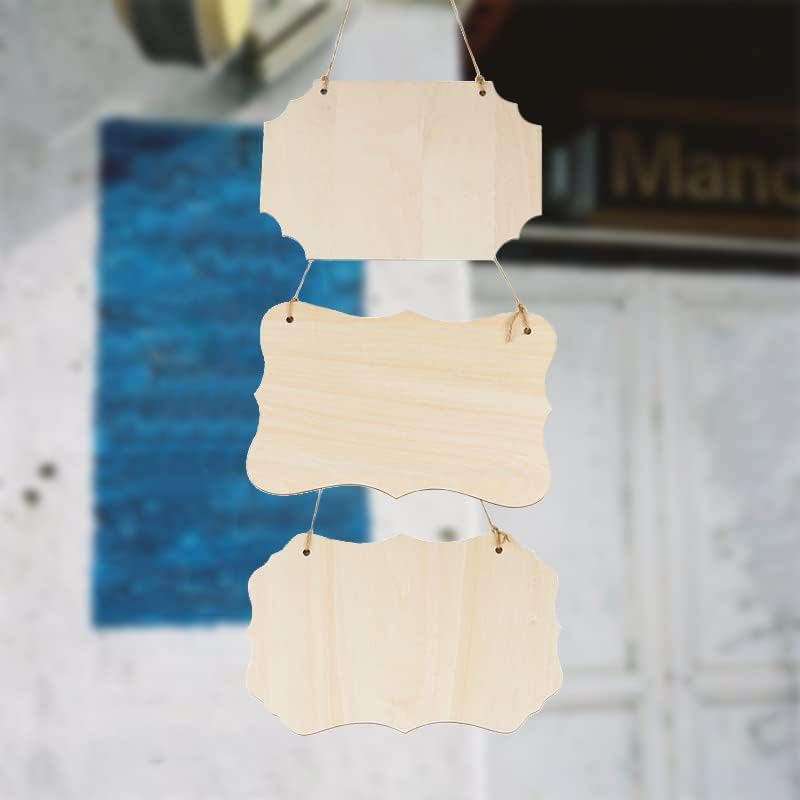 3 pedaços sinal em branco sinal de madeira parede decorativa sinal de madeira placa sinal da porta de