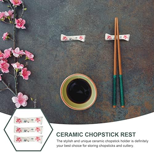 Helter de utensílio de cozinha Japanese Cosqueiros de cerâmica Japanesa Resto Restre: 6pcs Vintage Flower Porcelan Fork Stand Rack para Pinto Brush Cerâmica Suporte