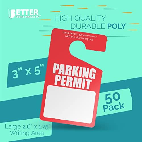 Licitação de estacionamento pendurar tags, 50 pacotes, cartazes de estacionamento de plástico poli, passes