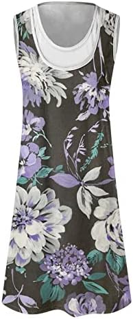 Vestido floral hopolsy para mulheres folggy retrô mangas scoop pescoço vestidos midi moda de verão FALSO