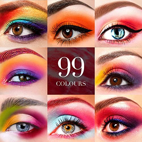 Bonnie Choice 99 Cores Paleta de sombras, paleta de maquiagem de olhos arco -íris, palete profissional de