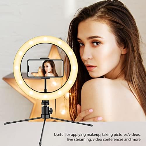 Anel de selfie brilhante Tri-Color Light Compatível com seus quadros de titânio Karbonn S7 10 polegadas com remoto para transmissão ao vivo/maquiagem/youtube/tiktok/video/filming