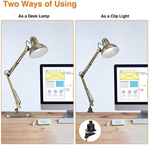 Lâmpadas de mesa de metal Lepower, lâmpadas de leitura para o quarto, sala de estudo e escritório