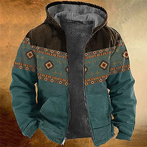 Jaquetas para homens impressão casual de manga comprida suéter de zíper de algodão grosso de casacos de inverno