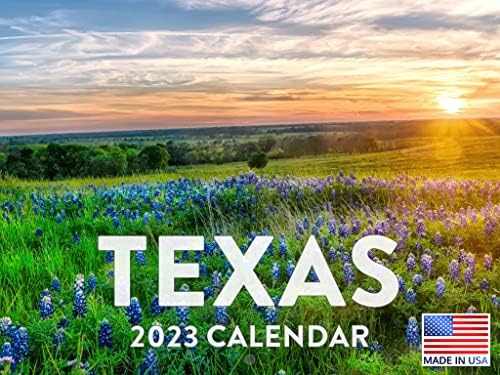 Calendário do Texas 2023 calendários de parede mensal de parede solitária Star Estado Estadual Viagem Bluebonnet Flor Texan Western Large Planner 24 meses - Full 2023 Escreva na Grid Plus Bonus 2024 Preview Chart - Feito nos EUA