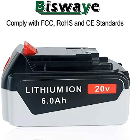 Biswaye LCS1620 20V Carregador Compatível com Bateria de Lítio Max Black & Decker 20V, Substituição de