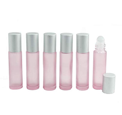 Grand Parfums 10ml, 1/3 oz, garrafas de rolos de vidro rosa de rosa fosco, ótimos para presente