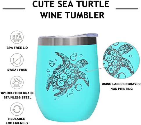 Tartaruga marinha Shinlar Presentes para mulheres - Tumbler isolado de tartaruga marinha com tampa,