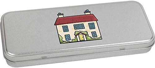 Azeeda 'House' Metal Articled Stationery Tin / Storage Box