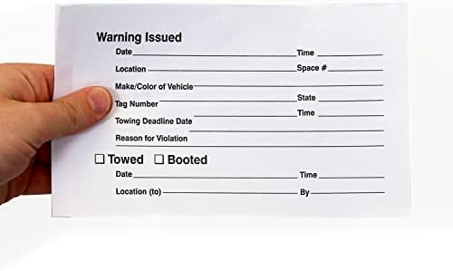 Adesivos de violação de estacionamento bilíngues do SmartSign - 50 adesivos com forros, 5 x 8 polegadas,