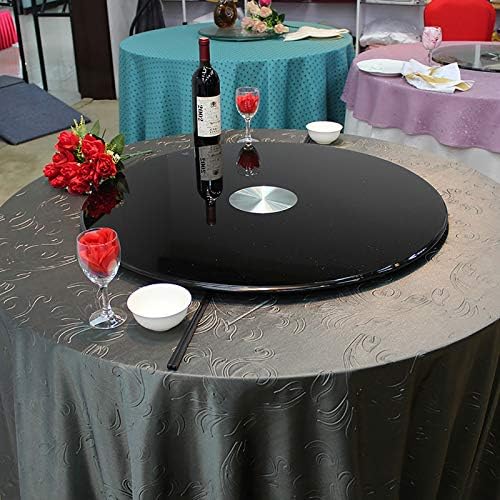 Susan preguiçoso vidro temperado preguiçoso Susan grande mesa giratória redonda, bandeja rotativa de 360 ​​° para mesa de jantar, para restaurante de cozinha de hotel familiar - preto