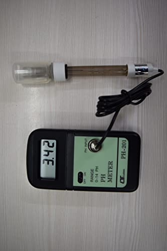 Medidor de pH digital para piscinas, spas, jardinagem, aquários, hidroponia junto com o Certificado de Calibração da Fábrica Modelo: PH-201