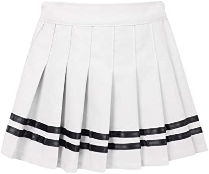 Qinciao bebê meninas meninas cintura ajustada plissada uniforme escolar Mini skort skort branco e preto 9-12 meses