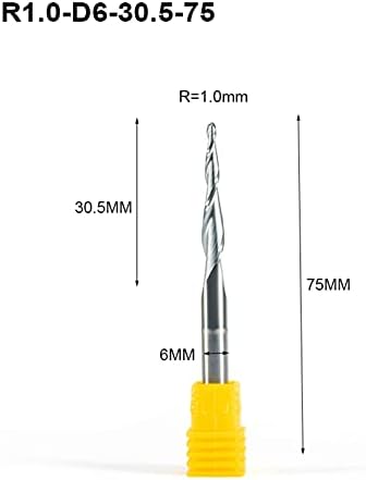 Cutter de moagem de hardware 6pc Shk 6mm R0.25-R1.0 Mill de ponta de esfera cônica com tungstênio revestimento