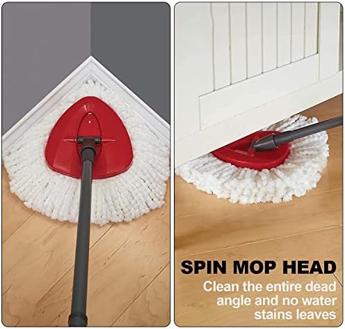 Substituição de cabeças de mop de 4pack Spin Mop para MOP de cedro de cedro, limpeza de limpeza reabastece cabeças de esfregar de microfibra, 360 graus de pó de pó de pó de pó de 360 ​​graus substituto para limpeza de piso, forma branca, triângulo