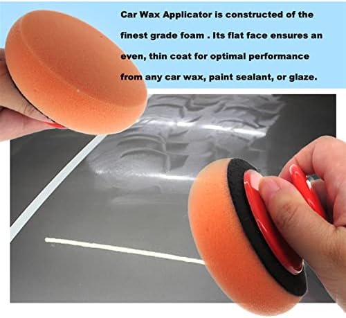 Confidence Craftsman 4 polegadas Aplicador de cera Aplicador de cera Kit Manuseração 2 PCs Redondo espuma de esponja macia para polir e lixar rapidamente para carros profissionais acessórios para lavar ferramentas de lavagem de carros