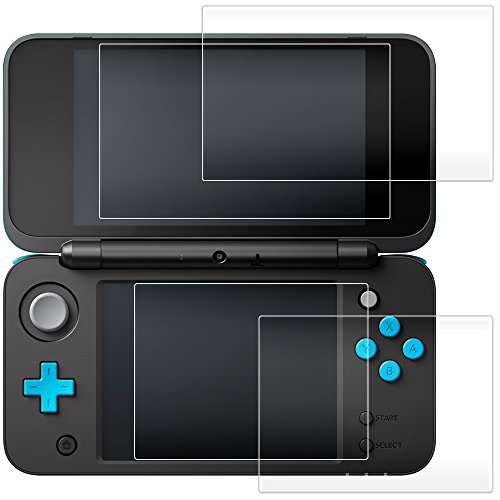 Afunta Screen Protector Nintendo 2DS XL, 2 Pacote de vidro temperado para a tela superior e inferior, 2DS Protetive Films Acessório