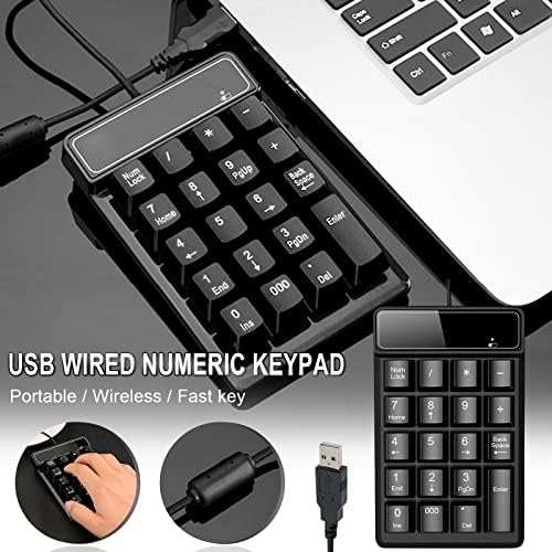 Yiisu pequeno teclado com fio USB de tamanho pequeno 19 teclado teclado digital para notebooks de laptop