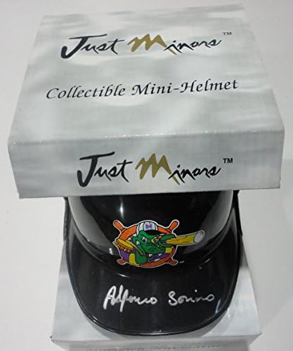 Alfonso Soriano Norwich Navigators assinou o mini capacete autógrafo Just Menors Coa