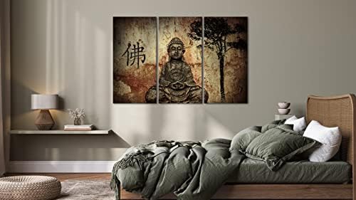 Visual Art Decor Budista Love 3pcs emoldurados e prontos pendurar na lona Buda impressões pinturas de decoração de casa pinturas