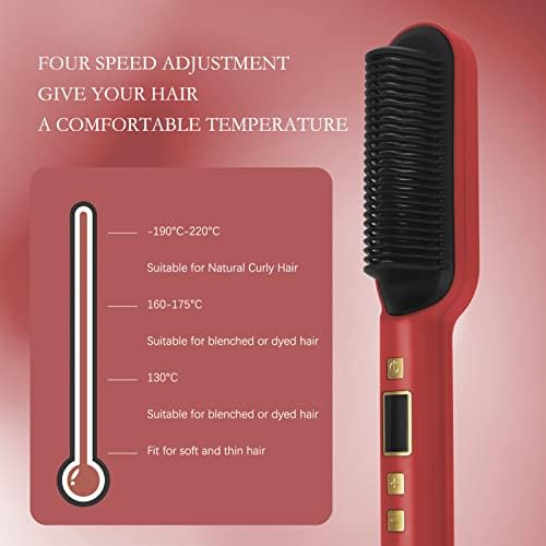 Escova de alisadores de cabelo unaone, 30 anos de alisador de cabelo negativo rápido e ferro para mulheres com 6 configurações de temperatura, adequadas para casa, viagens e salão
