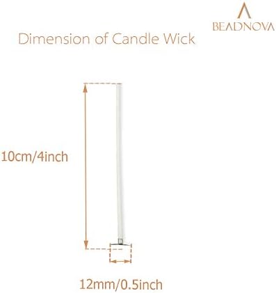 Beadnova Candle Cotton Wicks 4 polegadas 150pcs vela curta fazendo wicks algodão Wicks para vela