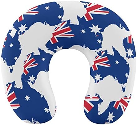 Mapa da bandeira australiana Viajar travesseiro pescoço memória espuma de espuma de vôo para o apoio de cabeça