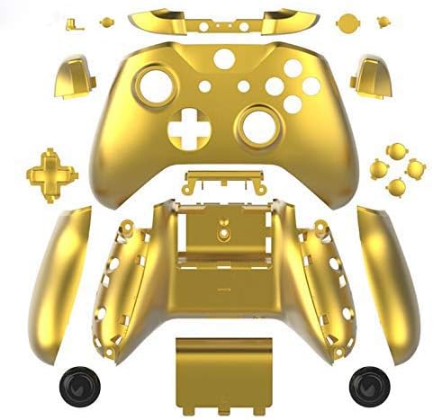 Capa de casca de casca completa Tampa multicolor com botões para Xbox One Slim para controladores sem fio Xbox One S - Chrome Gold