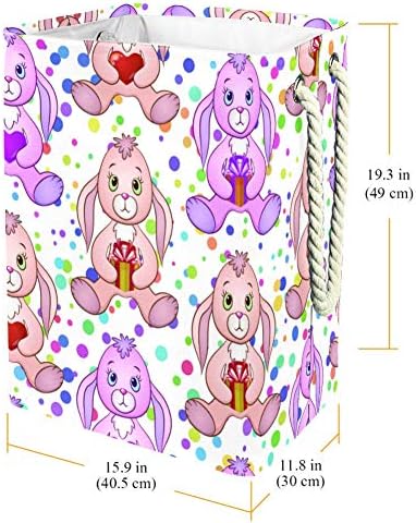 Coelhos de desenho animado Indicultores com coelhos com vestuário de roupas vegetais do Valentine 300D Oxford PVC cesto de roupas grandes para cobertores Toys no quarto