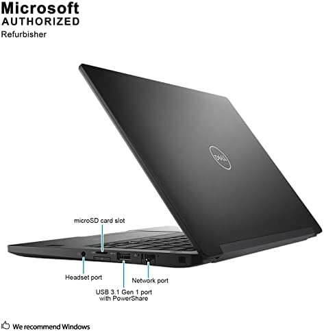 Dell Latitude 7390 Laptop, exibição de toque FHD de 13,3 polegadas, Intel Core i5-8350U até 3,6 GHz, 8 GB de RAM, 256 GB SSD, DisplayPort via USB-C, HDMI, Qualcomm Wwan, Wi-Fi, Bluetoot