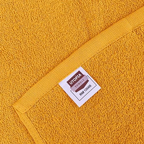Toalhas de cozinha Utopia Toalhas, embalagem de 12 toalhas - 16 x 19 polegadas, algodão Super absorvente Mustard