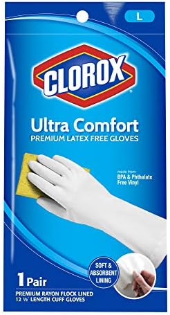 Luvas Clorox Ultra Comfort, grandes, sem látex, 1 par